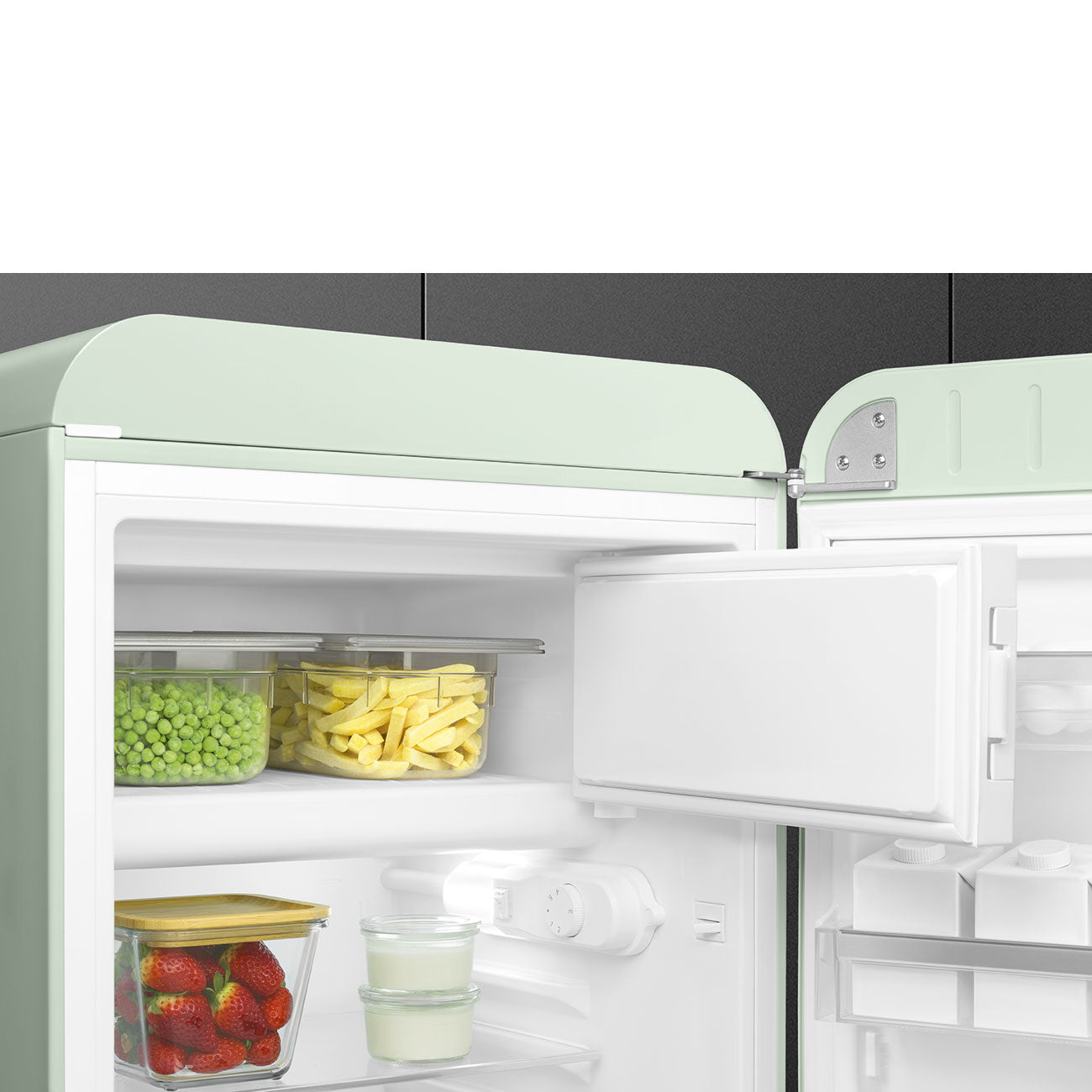 Tủ lạnh mini một cửa SMEG FAB10RPG5 màu xanh lá cánh phải
