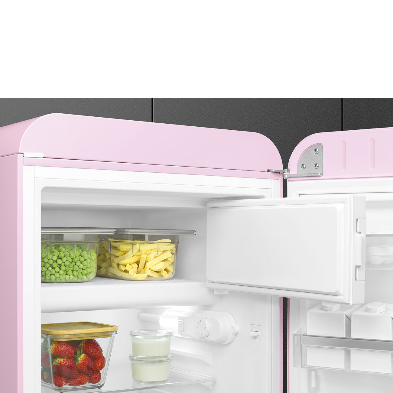 Tủ lạnh mini một cửa SMEG FAB10RPK5 màu hồng cánh phải