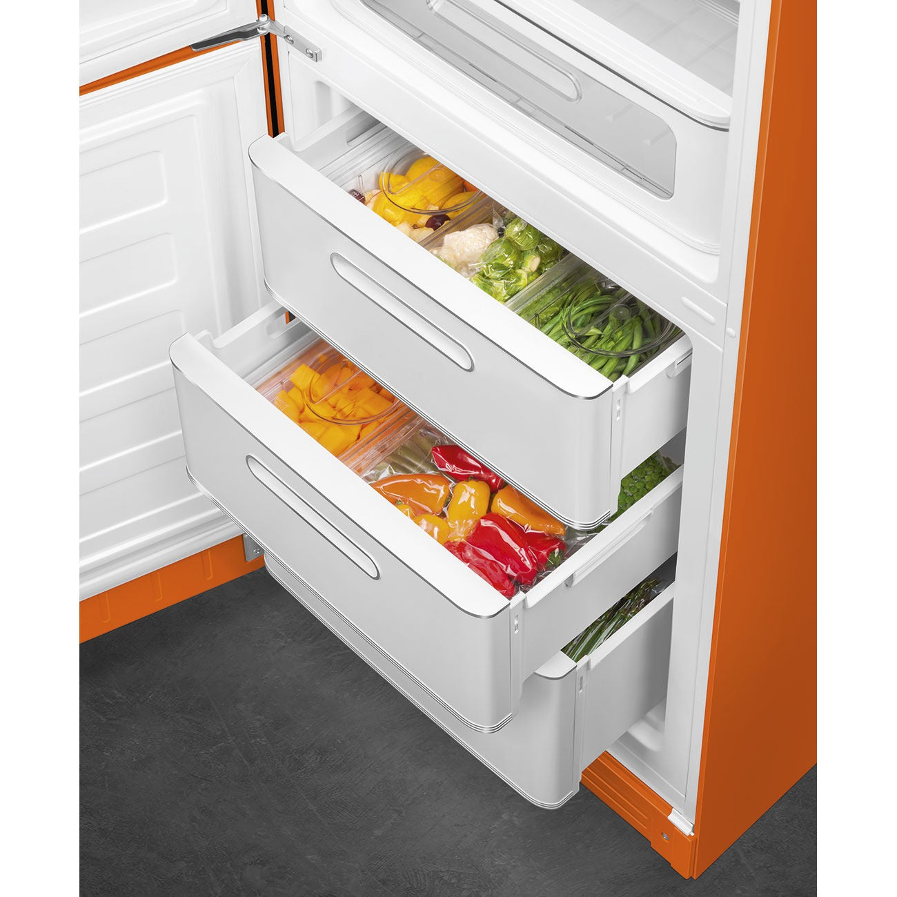 Tủ lạnh 2 ngăn SMEG FAB32LOR5 màu cam cánh trái