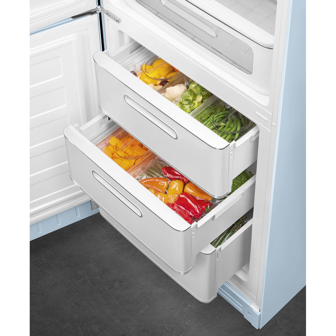 Tủ lạnh 2 ngăn SMEG FAB32LPB5 màu xanh dương pastel cánh trái
