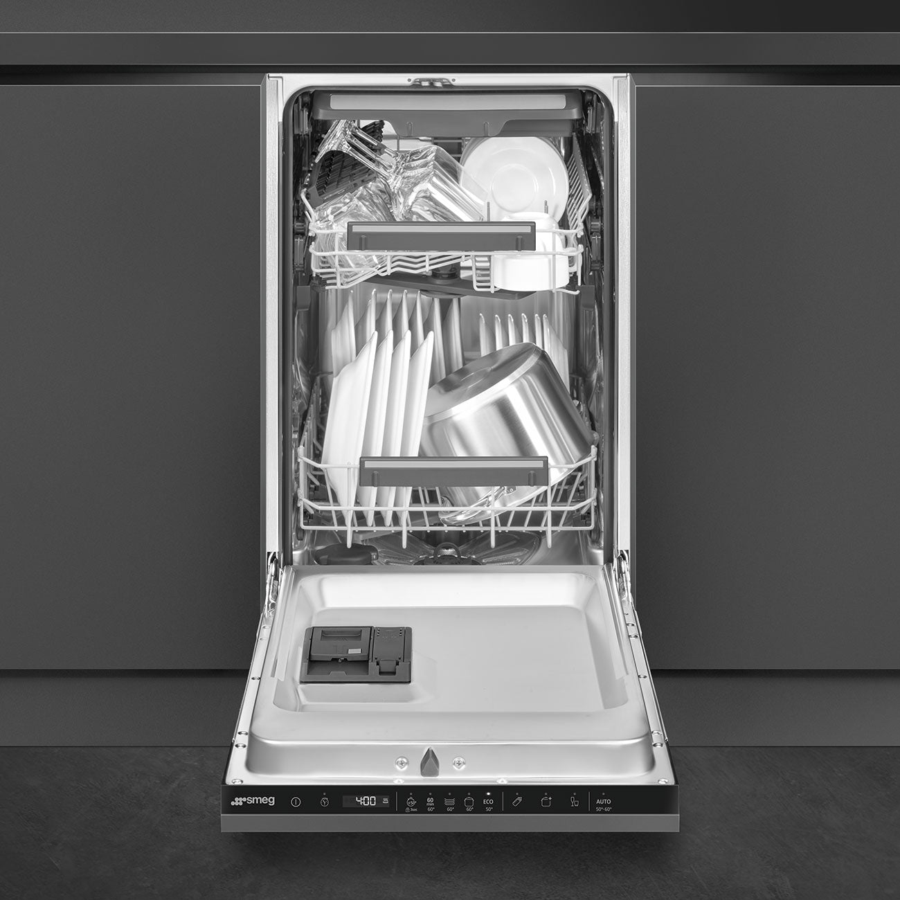 Máy rửa bát âm tủ SMEG ST4533IN màu đen