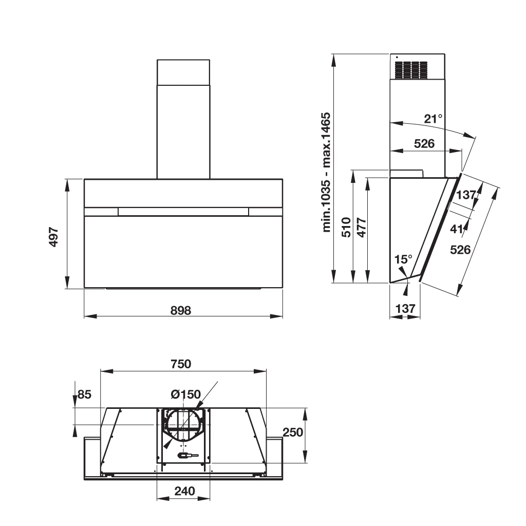 Máy hút mùi treo tường HAFELE HH-WVG90B 539.89.335