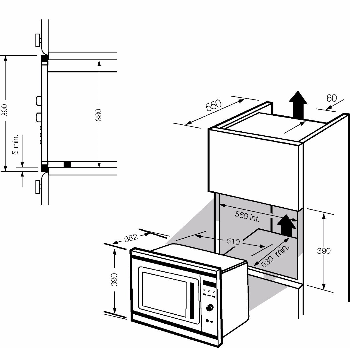 Lò vi sóng âm tủ FAGOR MWB-23AEGX