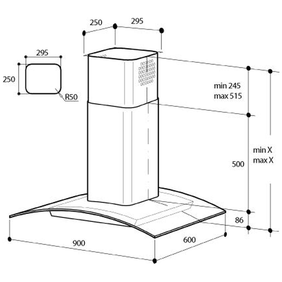 Máy hút mùi đảo BRANDT AD986X