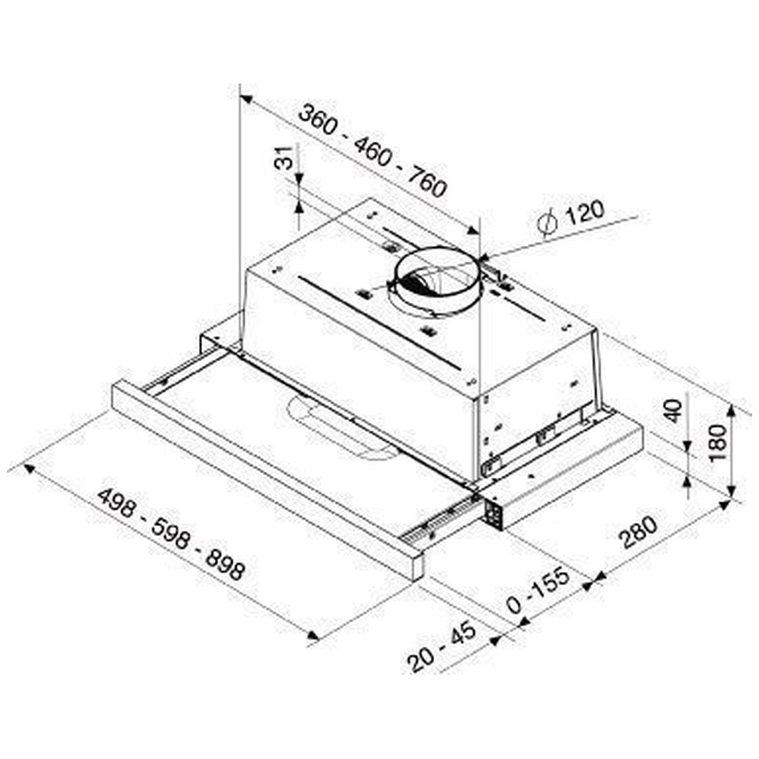Máy hút mùi âm tủ BRANDT AT1346X