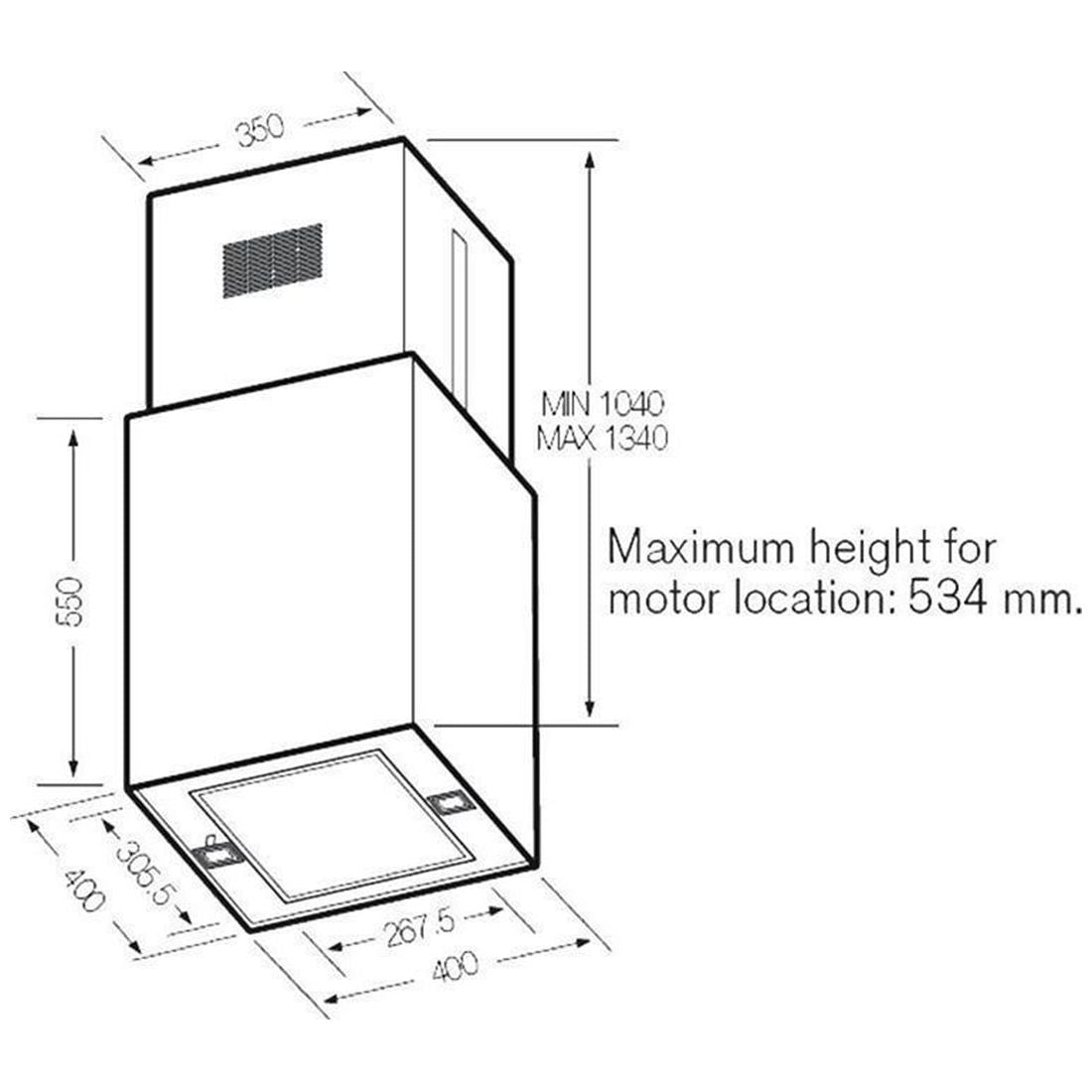 Máy hút mùi đảo FAGOR 7CFT NERO Isla