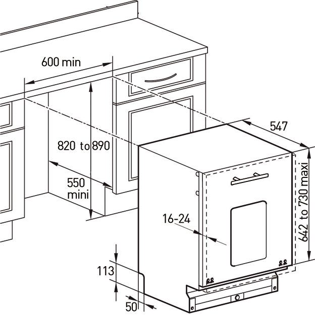 Máy rửa bát âm tủ BRANDT VH1235J
