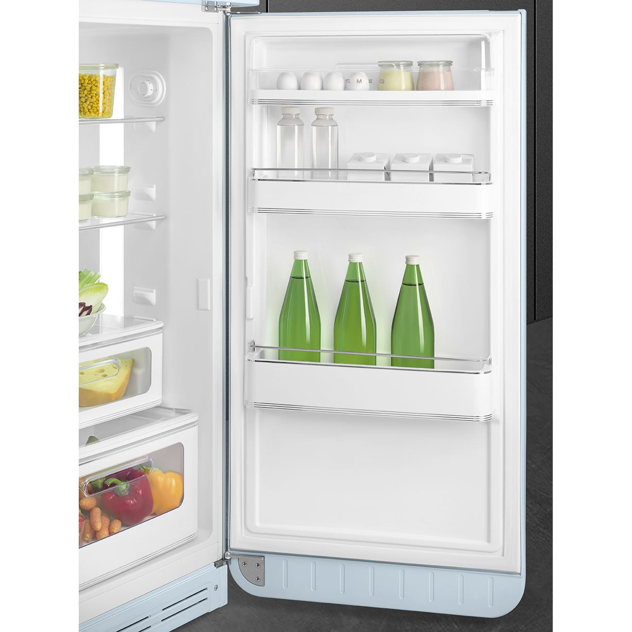 Tủ lạnh cửa đôi SMEG FAB30RPB5 màu xanh dương pastel cánh phải