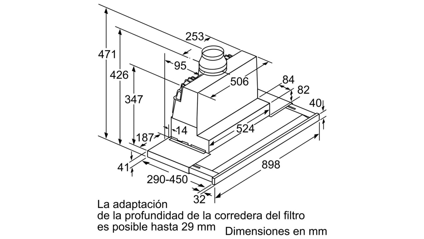 Máy hút mùi âm tủ Bosch DFS097K50 Serie 8