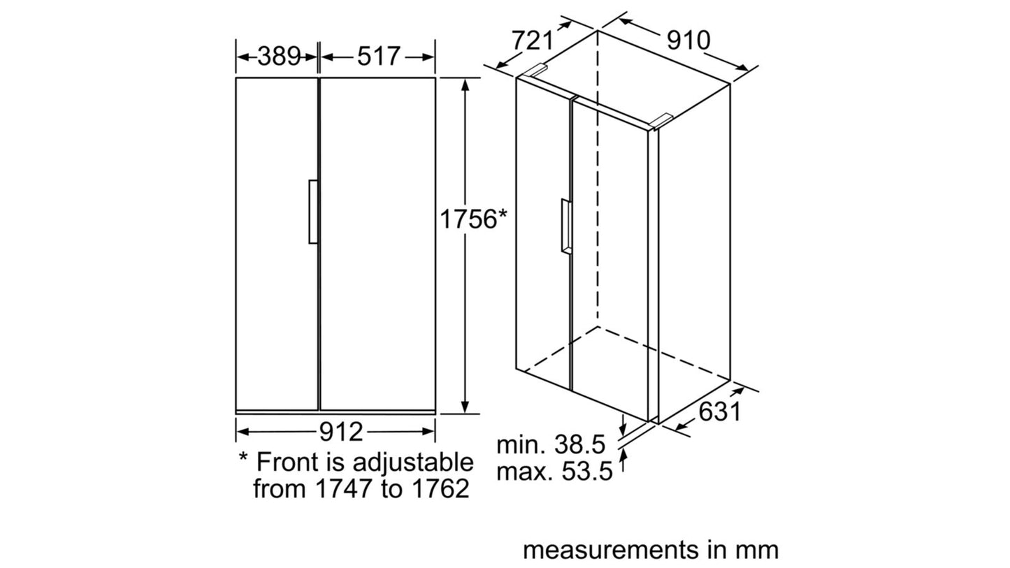 Tủ lạnh side by side BOSCH KAN92VI35O serie 4