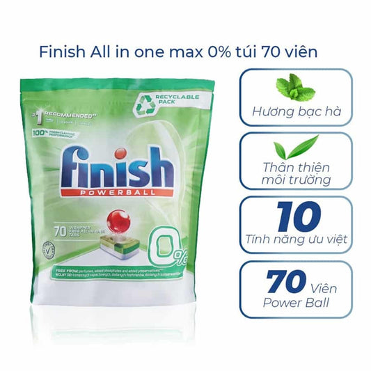 VIÊN RỬA BÁT FINISH POWERBALL ECO 0% 70 VIÊN