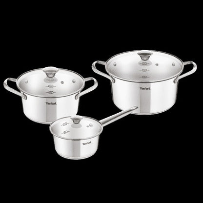 Bộ nồi inox Tefal Simpleo 3 cái (Quánh 16cm, nồi 20cm, nồi 24cm) B907S644