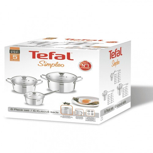 Bộ nồi inox Tefal Simpleo 3 cái (Quánh 16cm, nồi 20cm, nồi 24cm) B907S644