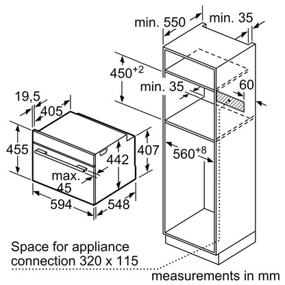 Lò nướng kết hợp hấp Bosch CSG7361B1 Series 8