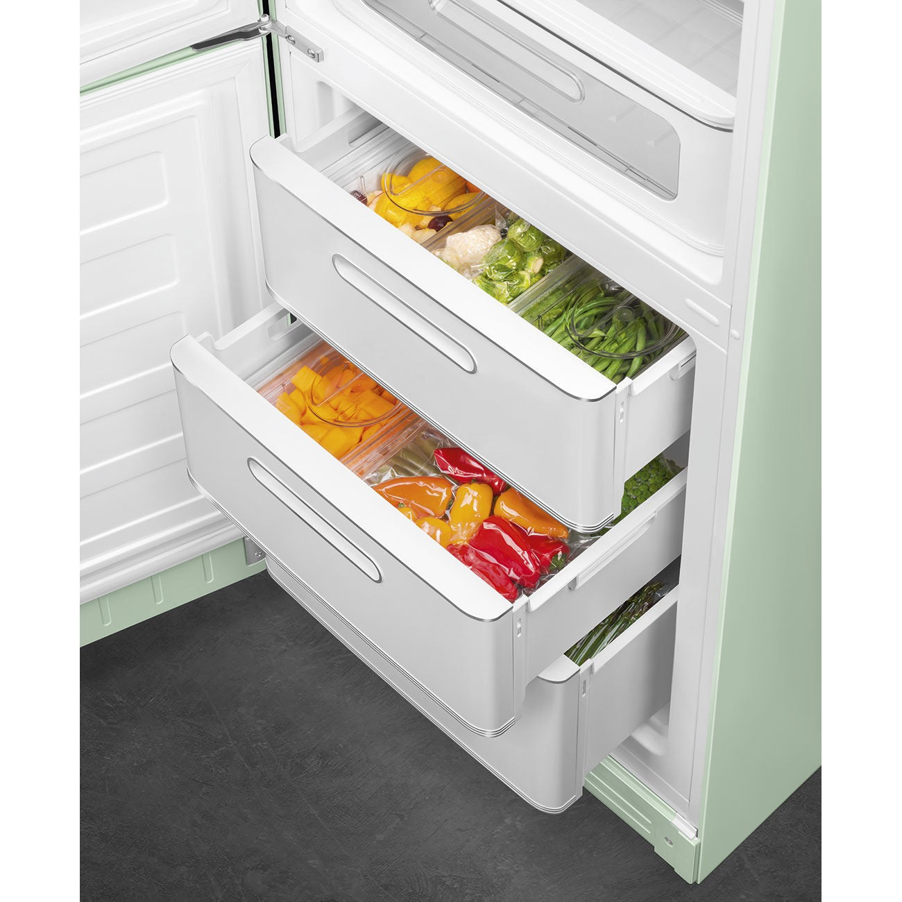 Tủ lạnh 2 ngăn SMEG FAB32LPG5 màu xanh lá cây cánh trái