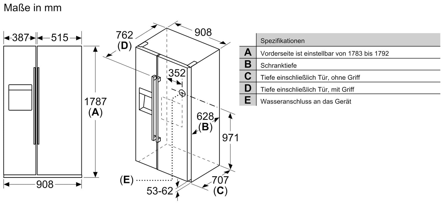 Tủ lạnh side by side BOSCH KAD93ABEP|Serie 6
