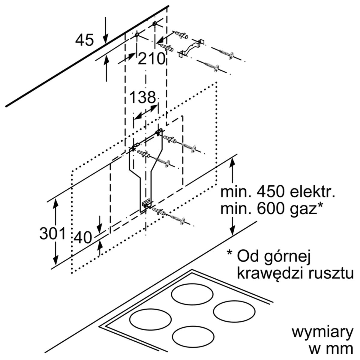 Máy hút mùi treo tường BOSCH DWK97JM60 Serie 6