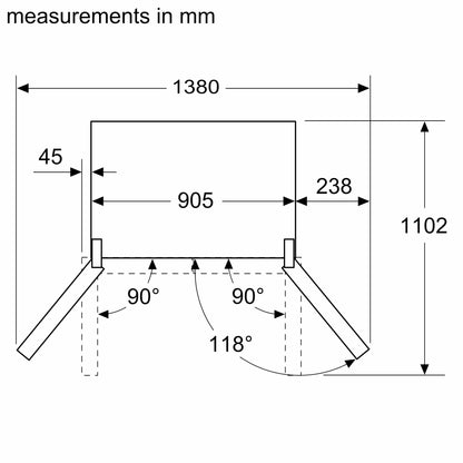 Tủ lạnh 4 cánh BOSCH KFN96APEAG Series 6