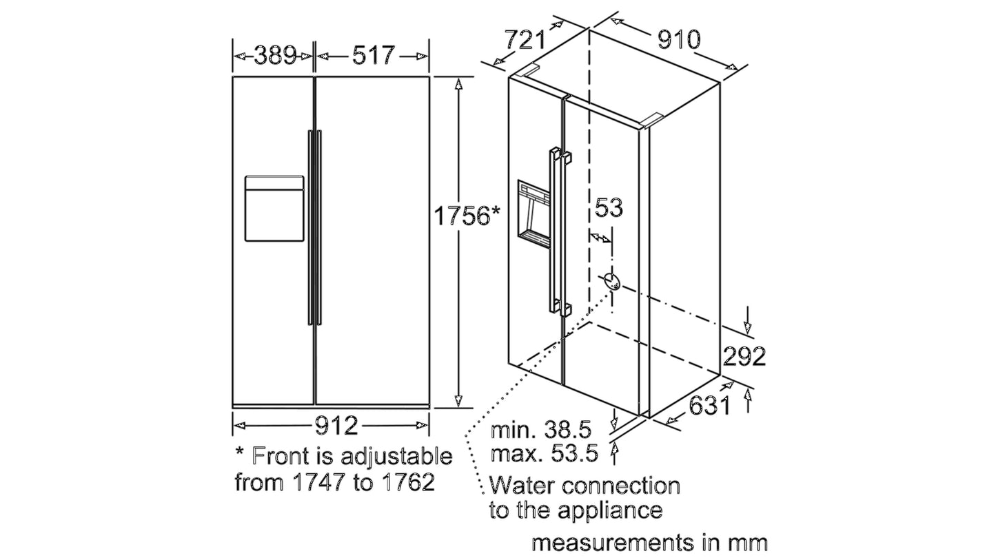 Tủ lạnh side by side BOSCH KAD92SB30|Serie 8