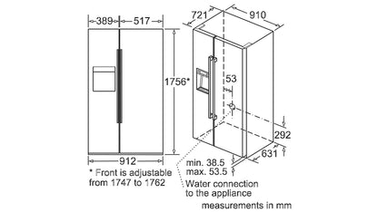 Tủ lạnh side by side BOSCH KAD92SB30|Serie 8