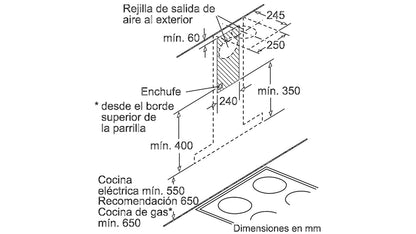 Máy hút mùi treo tường BOSCH DWB07W651|Serie 2