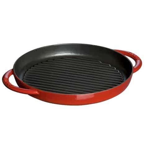Staub – Chảo gang nướng màu đỏ cherry #26cm (B) – 12093006-B