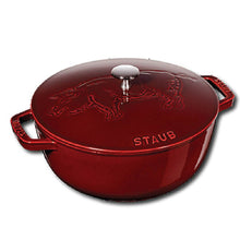 Staub – Nồi Tròn Nắp Có Hình Heo Màu Đỏ Lựu – 24cm