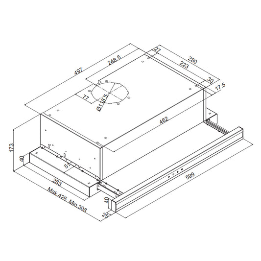 Máy hút mùi âm tủ FAGOR 3AF3-641B