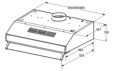 Máy hút mùi âm tủ BOSCH DHU935HB|Serie 2
