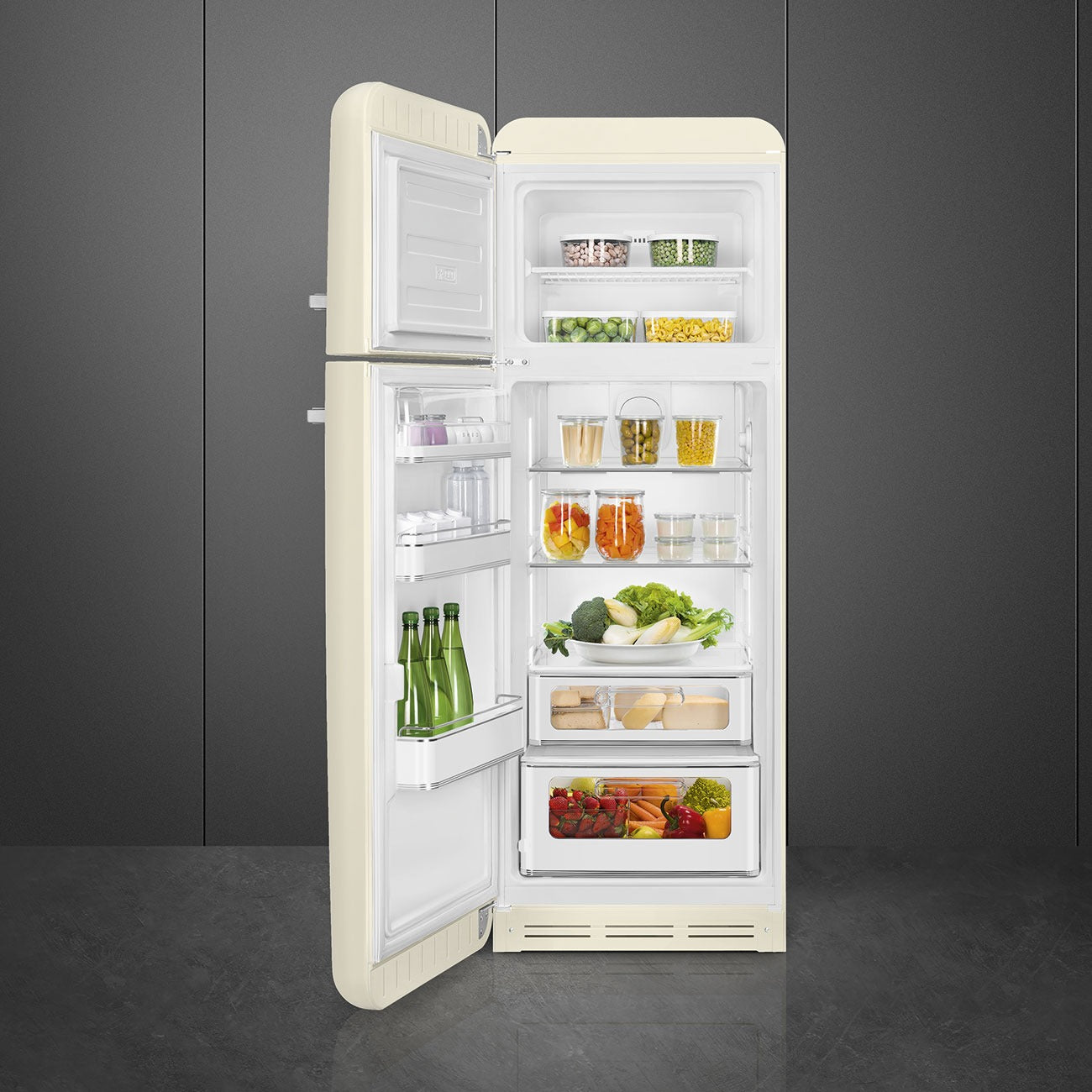 Tủ lạnh cửa đôi SMEG FAB30LCR5 màu kem cánh trái