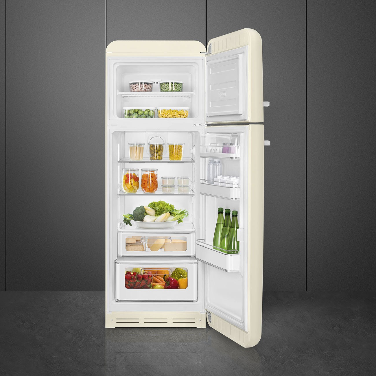 Tủ lạnh cửa đôi SMEG FAB30RCR5 màu kem cánh phải