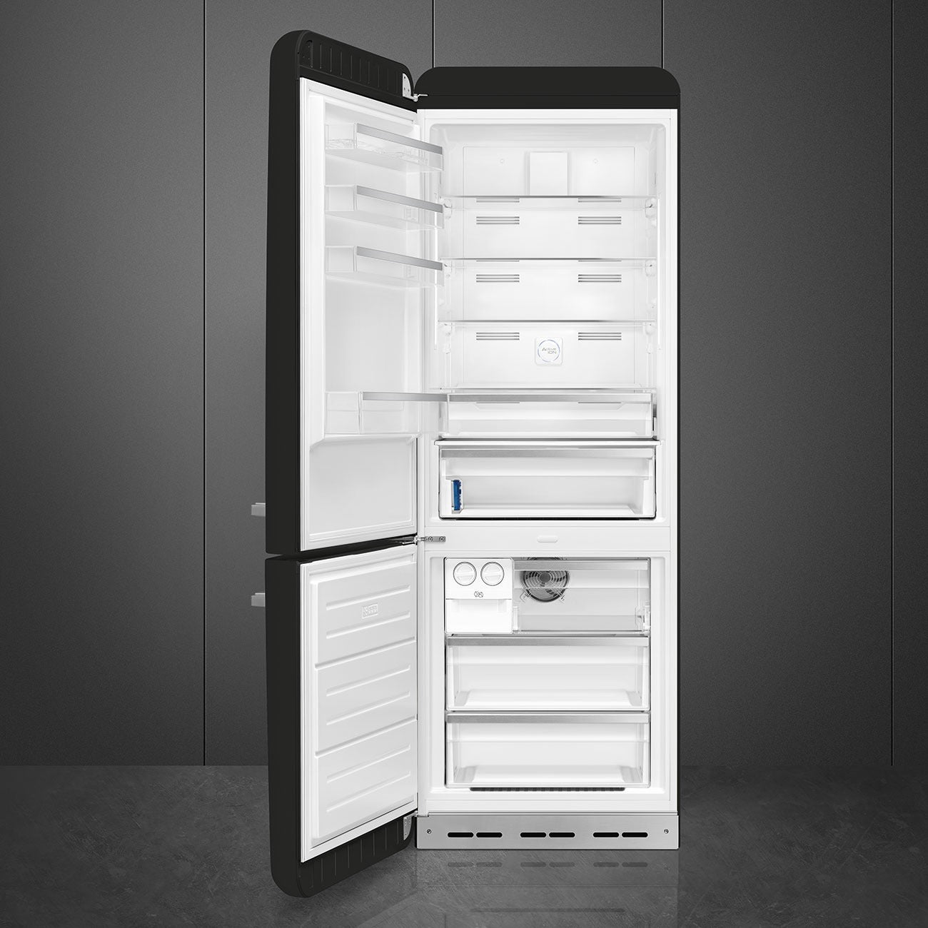 Tủ lạnh 2 ngăn đỉnh dưới SMEG FAB38LBL5 màu đen cánh trái