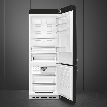 Tủ lạnh 2 ngăn đỉnh dưới SMEG FAB38RBL5 màu đen cánh phải