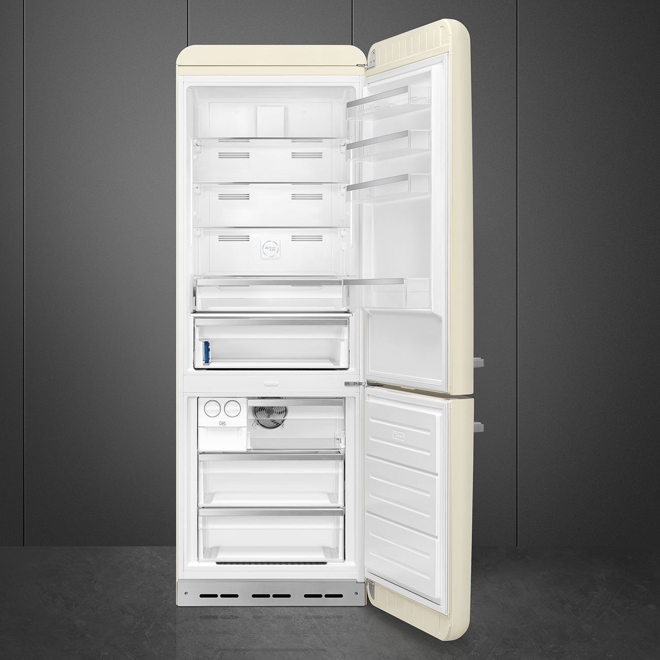 Tủ lạnh 2 ngăn đỉnh dưới SMEG FAB38RCR5 màu kem cánh phải
