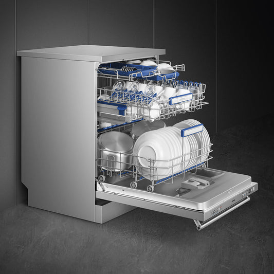 Máy rửa bát độc lập SMEG LVSP34BQSTX màu thép không gỉ