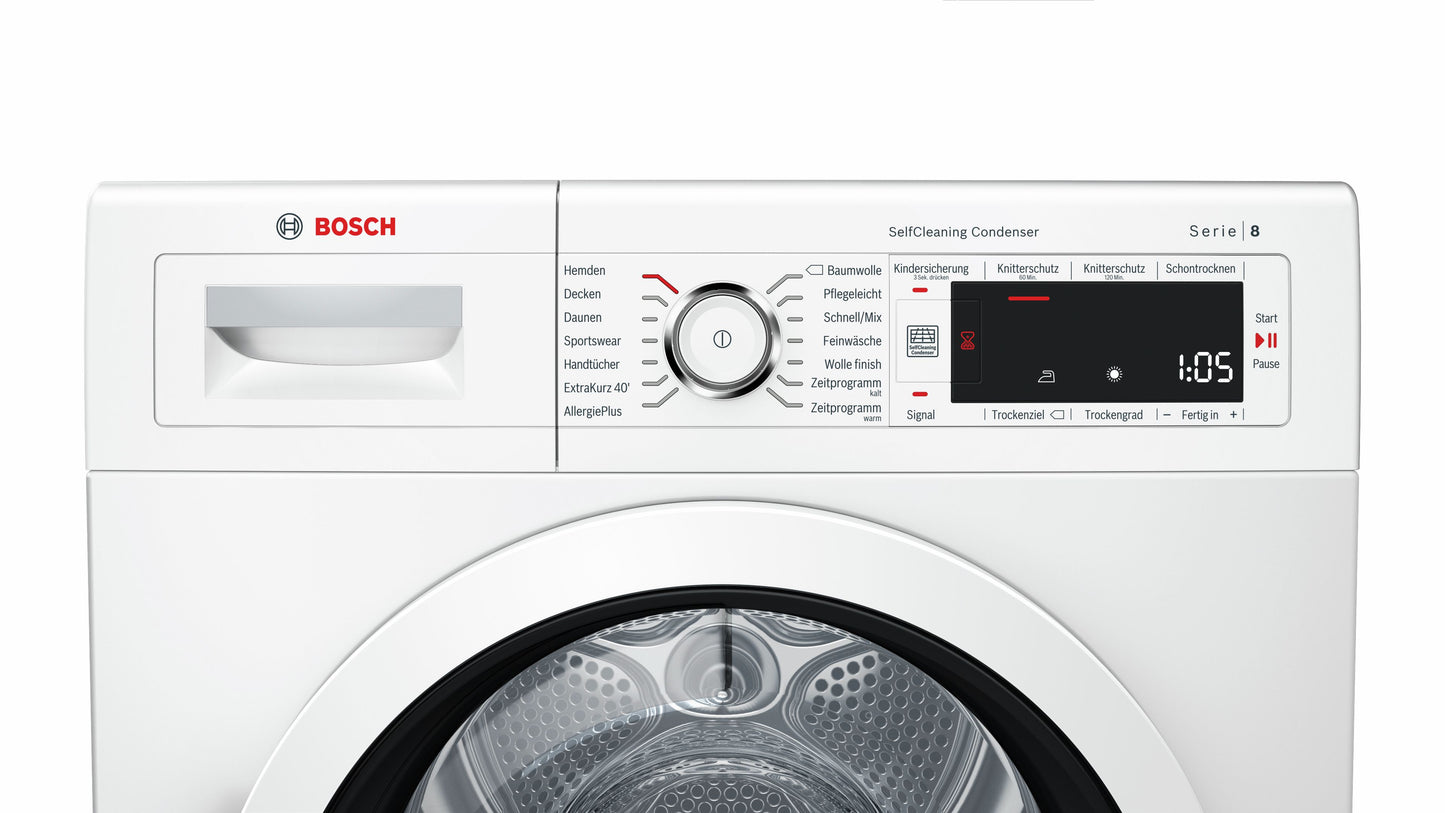 Máy sấy quần áo BOSCH WTW87541|Serie 8
