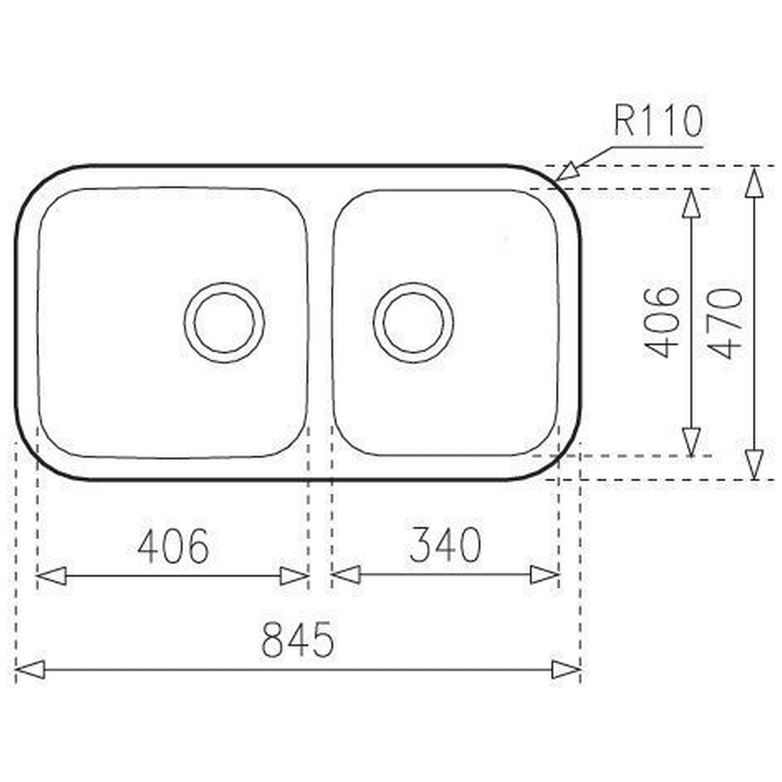 Chậu rửa bát âm bàn bếp TEKA BE 2B 845