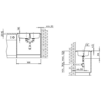 Chậu rửa bát dương bàn bếp TEKA Classic 2B 86