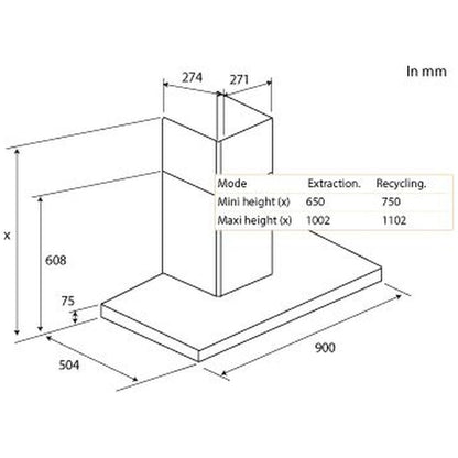 Máy hút mùi treo tường BRANDT AD1010X