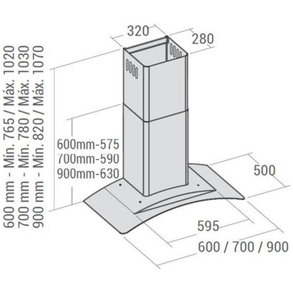 Máy hút mùi treo tường FAGOR 9CFV-72XA
