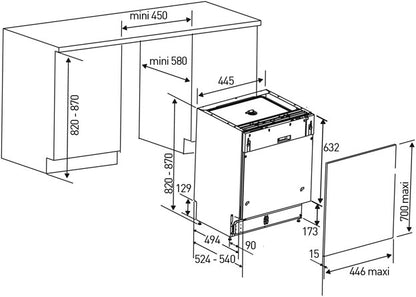 Máy rửa bát âm tủ BRANDT VS1009J