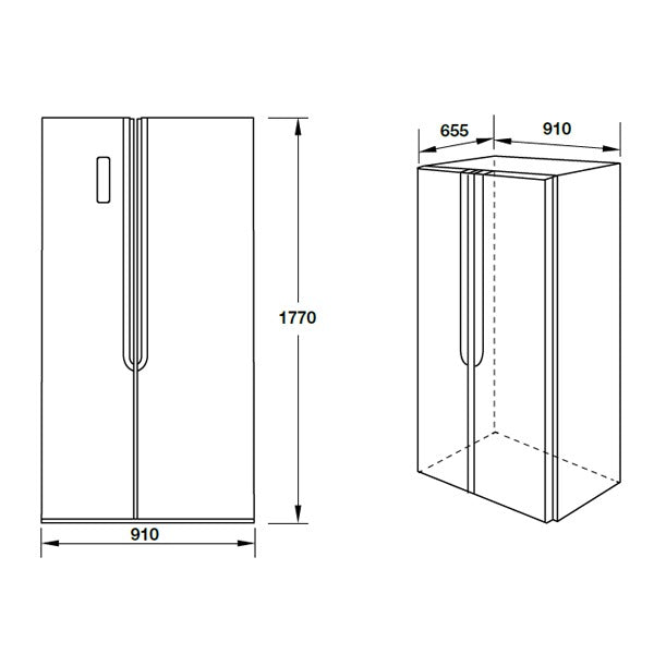 Tủ lạnh side by side HAFELE HF-SBSID 534.14.020