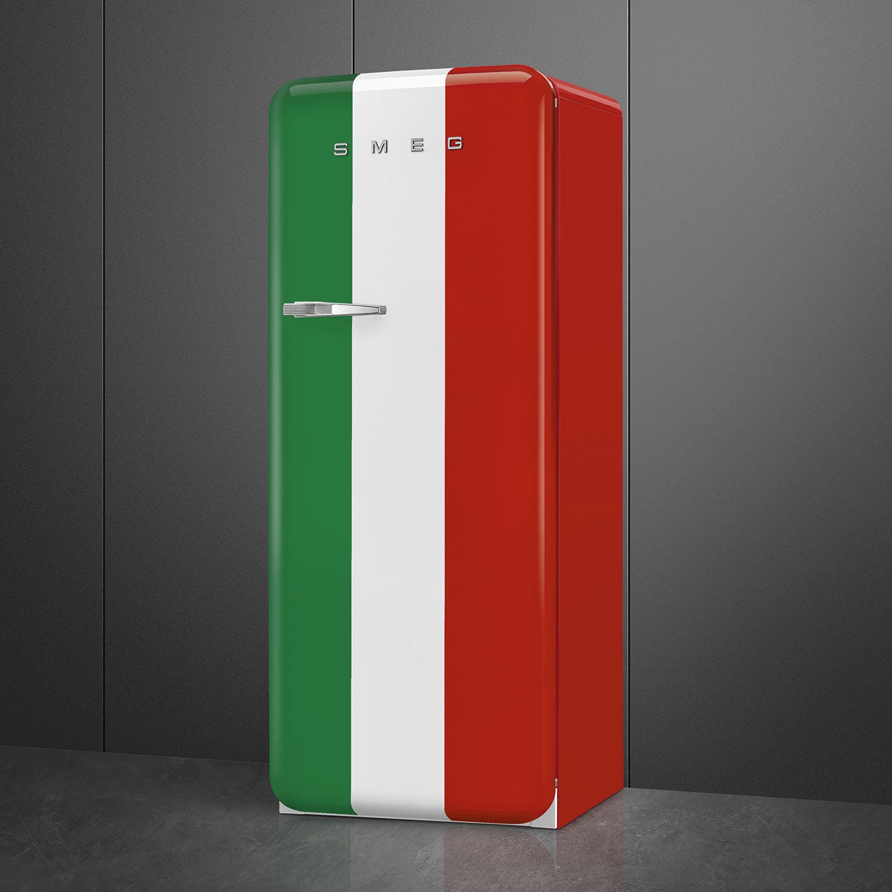 Tủ lạnh một cửa SMEG FAB28RDIT5 màu cờ Italy cánh phải