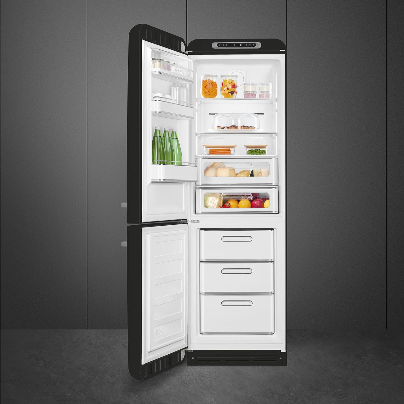 Tủ lạnh 2 ngăn SMEG FAB32LBL5 màu đen cánh trái