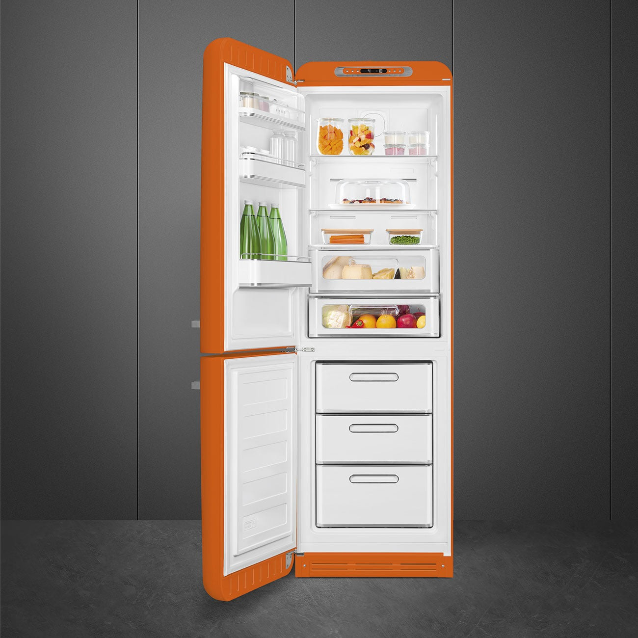 Tủ lạnh 2 ngăn SMEG FAB32LOR5 màu cam cánh trái