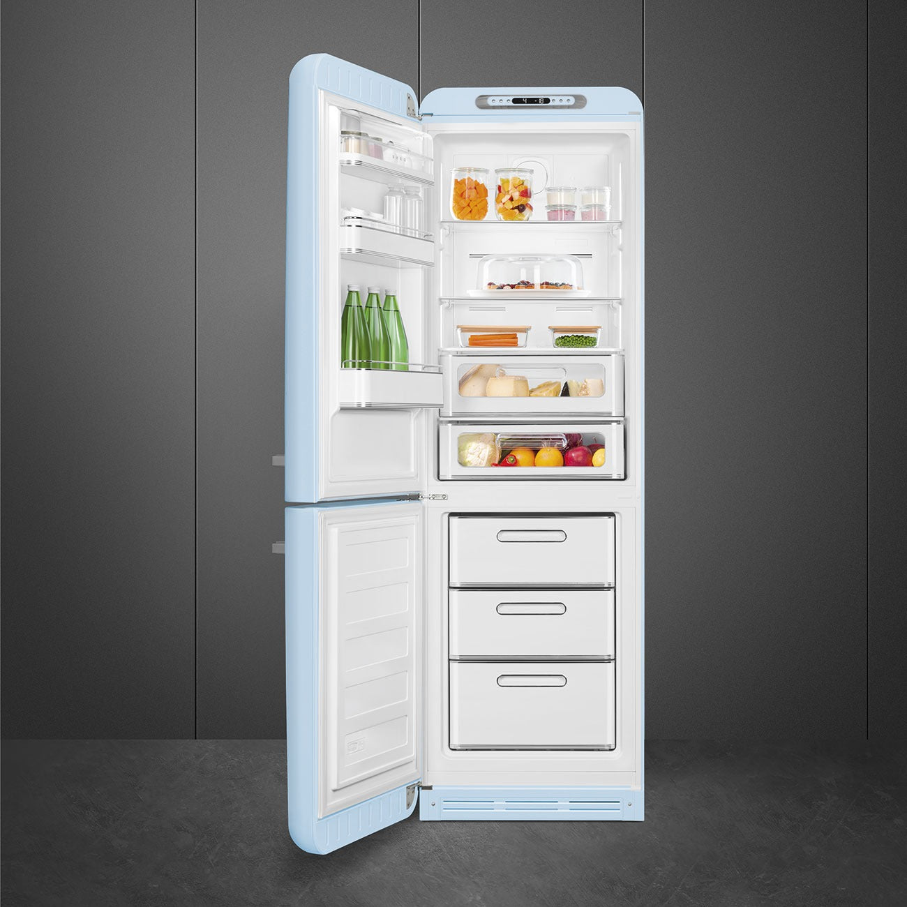 Tủ lạnh 2 ngăn SMEG FAB32LPB5 màu xanh dương pastel cánh trái