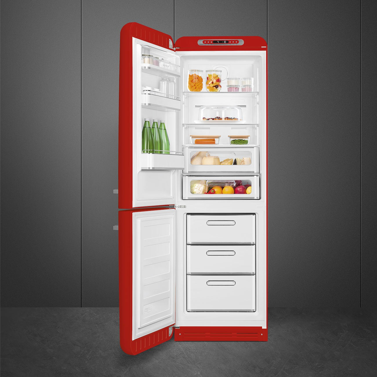 Tủ lạnh 2 ngăn SMEG FAB32LRD5 màu đỏ cánh trái