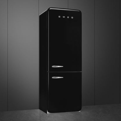 Tủ lạnh 2 ngăn đỉnh dưới SMEG FAB38RBL5 màu đen cánh phải