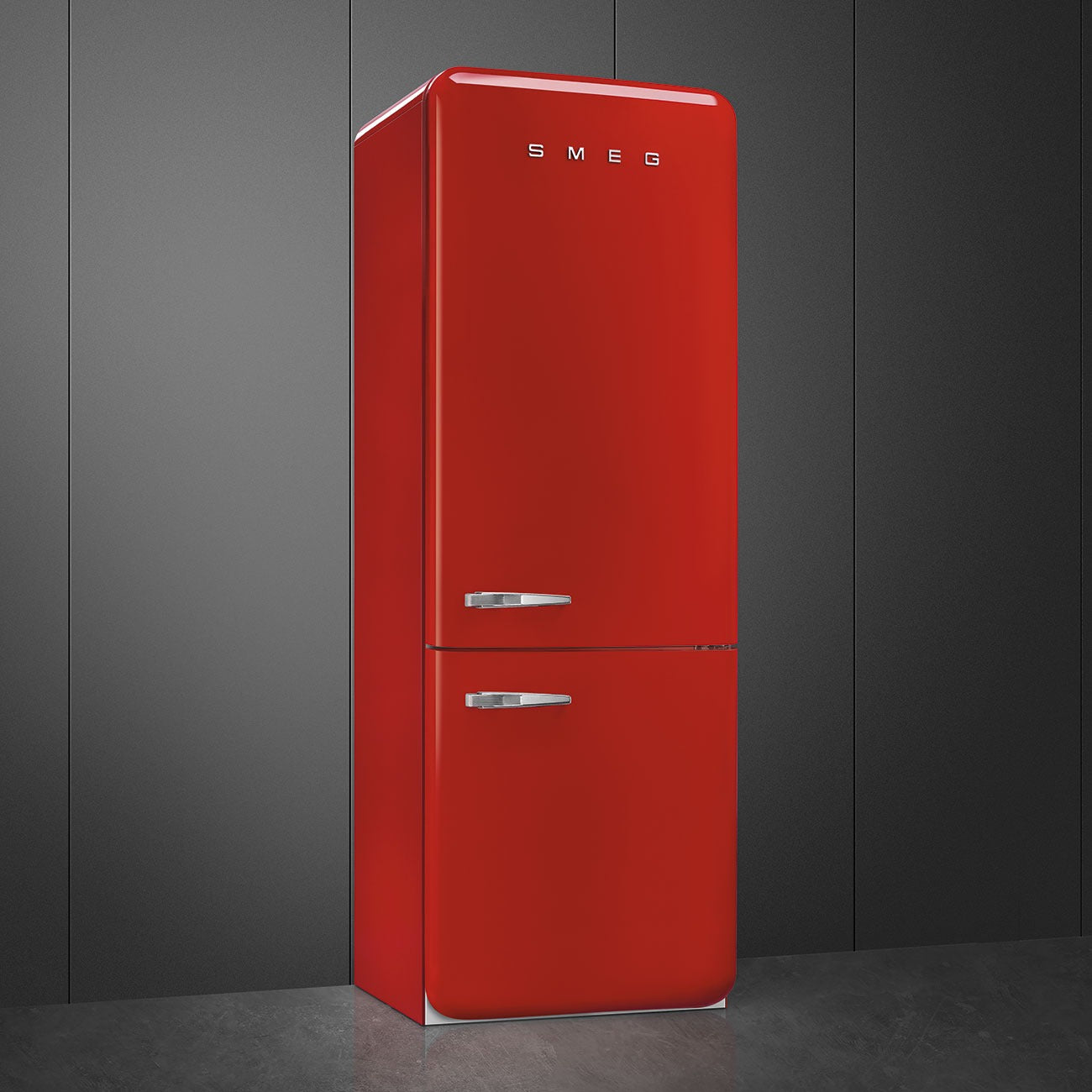 Tủ lạnh 2 ngăn đỉnh dưới SMEG FAB38RRD5 màu đỏ cánh phải