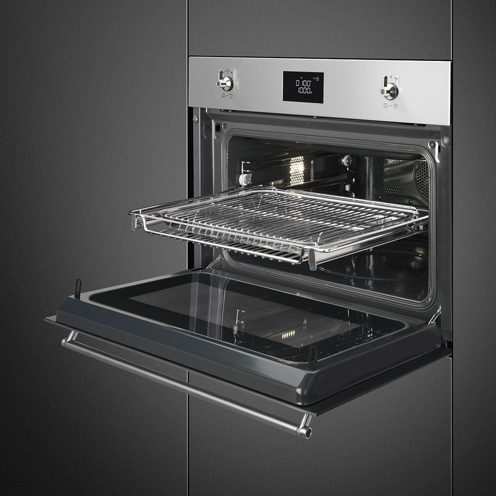 Lò nướng kết hợp vi sóng SMEG SF4390MCX